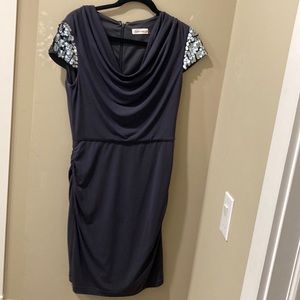 Calvin Klein Size 6 Sequin Dress Grey